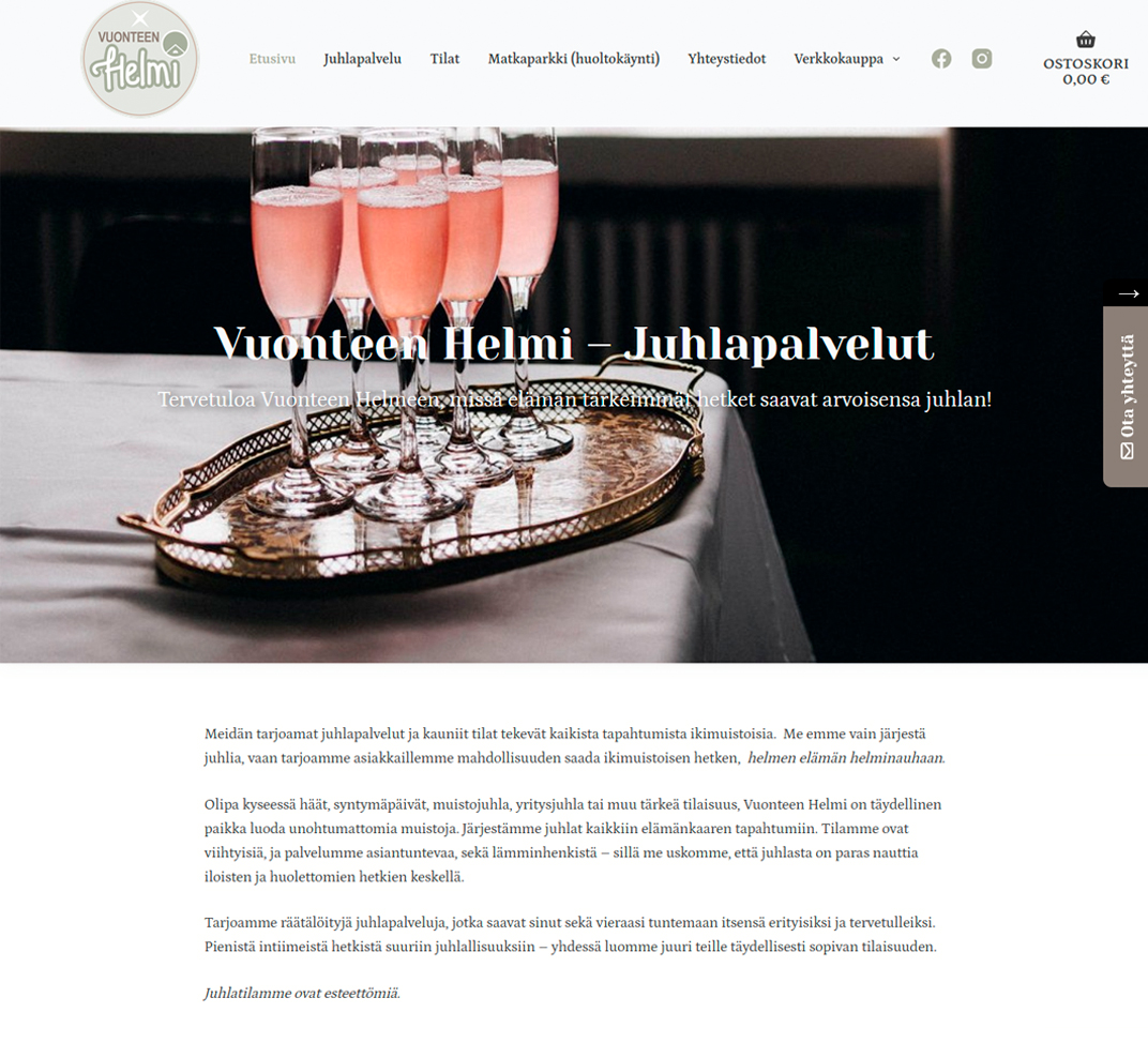 Nettisivut ja verkkokauppa Vuonteen Helmi